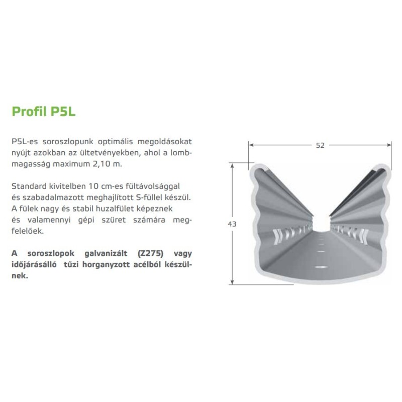 Dr. Reisacher P5L soroszlop SG 2,5m raktárról mennyiségi kedvezménnyel